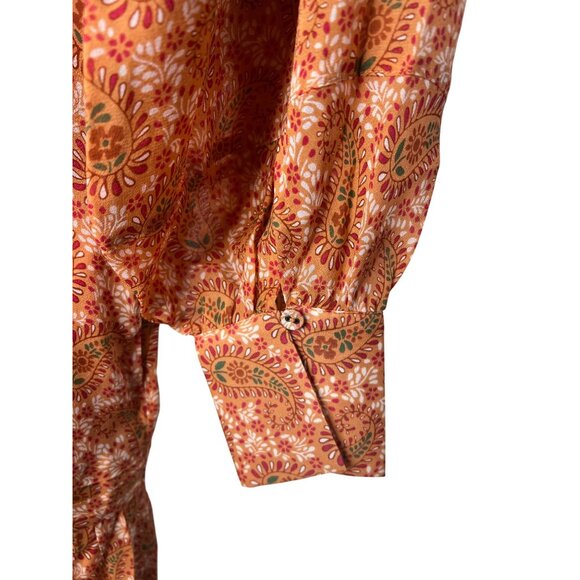 Joie Bree Caramel Multi Paisley Print Mini Silk Dress Size 4 - Picture 12 of 16
